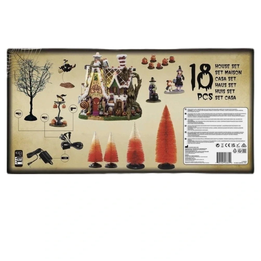 Lemax 56665 Spooky Town Halloween Village The Candy Witch Cottage Box Set 18 PCS